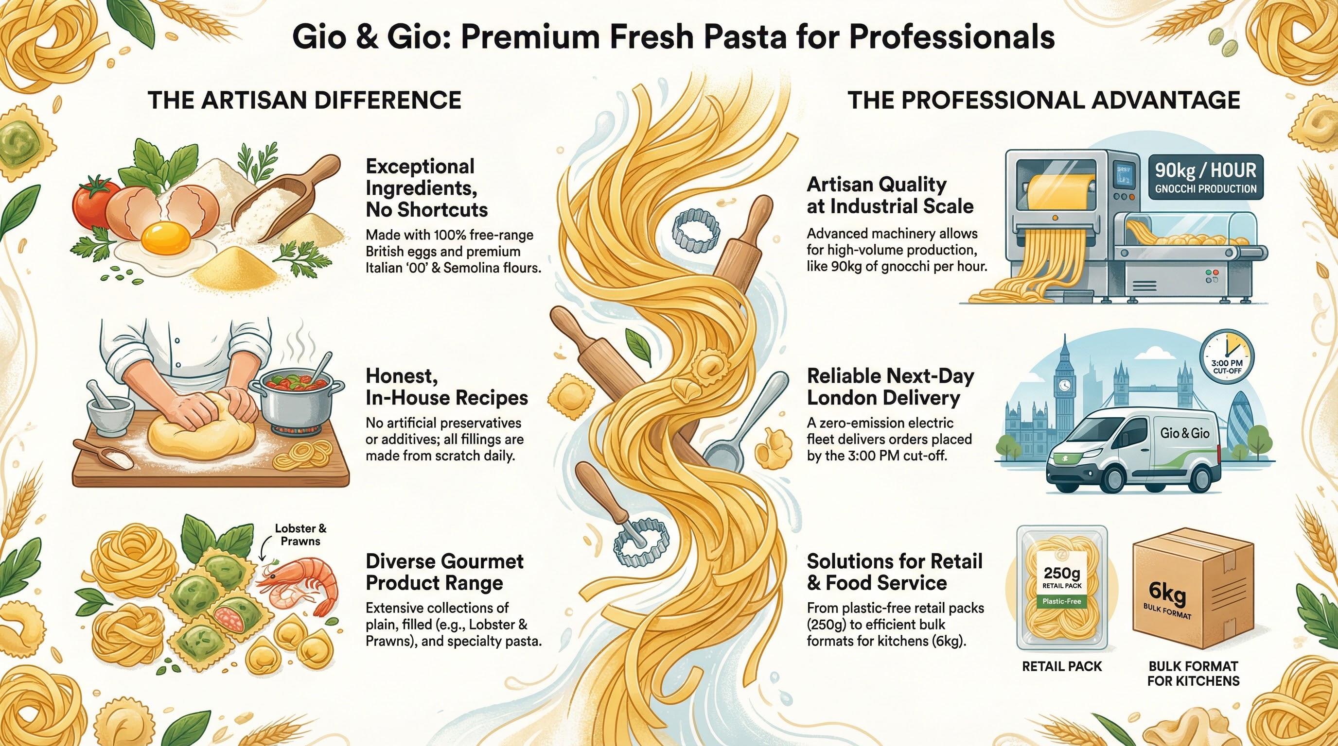 GIO & GIO wholesale fresh pasta partner infographic